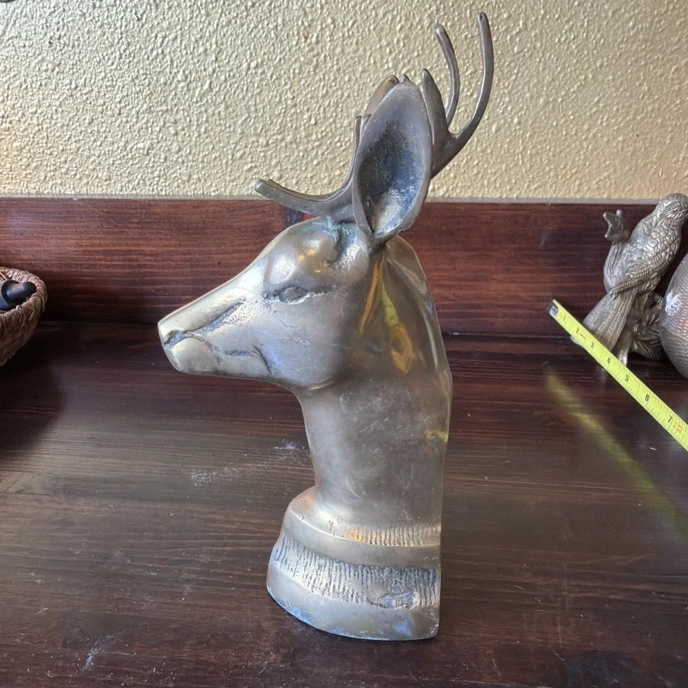 Deer Bookend Brass  10.5